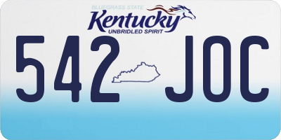 KY license plate 542JOC