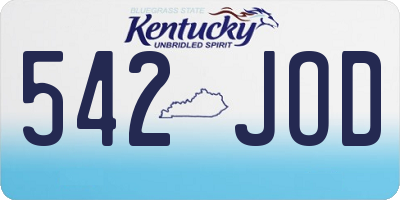 KY license plate 542JOD