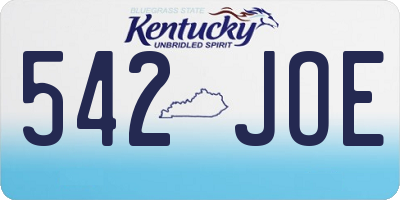 KY license plate 542JOE