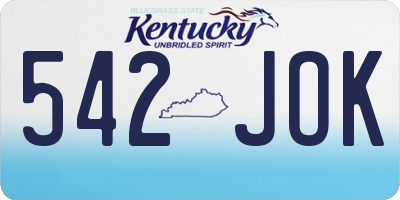 KY license plate 542JOK