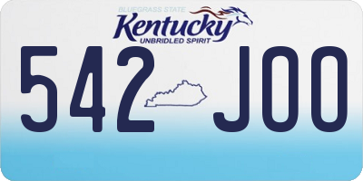 KY license plate 542JOO