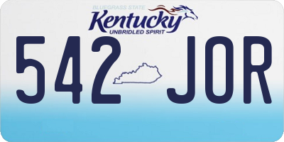 KY license plate 542JOR