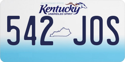 KY license plate 542JOS