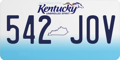 KY license plate 542JOV
