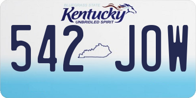 KY license plate 542JOW