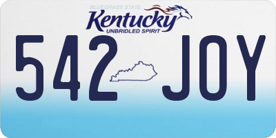KY license plate 542JOY