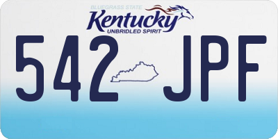 KY license plate 542JPF