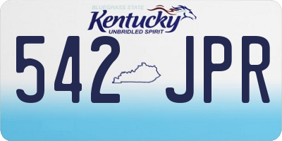 KY license plate 542JPR