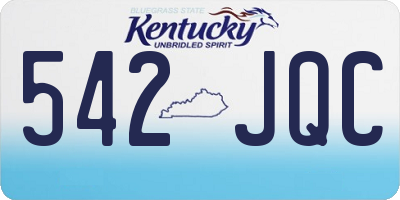 KY license plate 542JQC