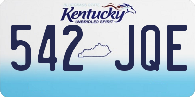 KY license plate 542JQE