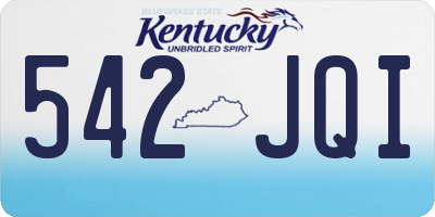 KY license plate 542JQI
