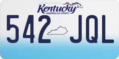 KY license plate 542JQL