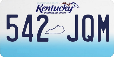 KY license plate 542JQM