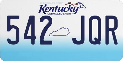 KY license plate 542JQR