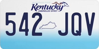KY license plate 542JQV