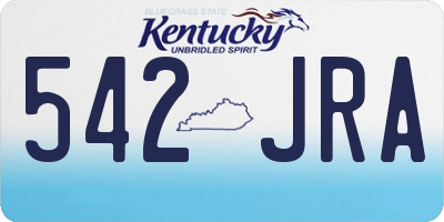 KY license plate 542JRA