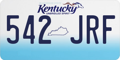 KY license plate 542JRF