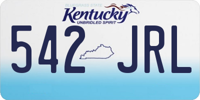 KY license plate 542JRL