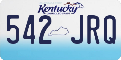 KY license plate 542JRQ