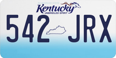 KY license plate 542JRX