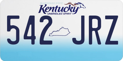KY license plate 542JRZ