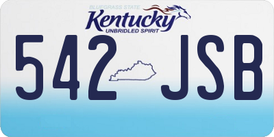 KY license plate 542JSB