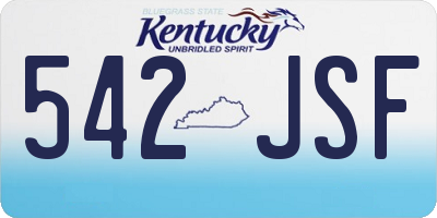 KY license plate 542JSF