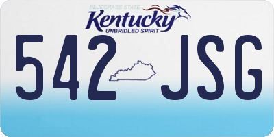 KY license plate 542JSG