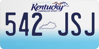 KY license plate 542JSJ