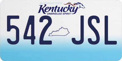 KY license plate 542JSL