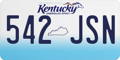 KY license plate 542JSN