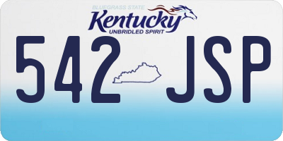KY license plate 542JSP