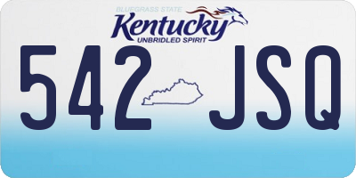 KY license plate 542JSQ