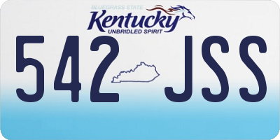 KY license plate 542JSS