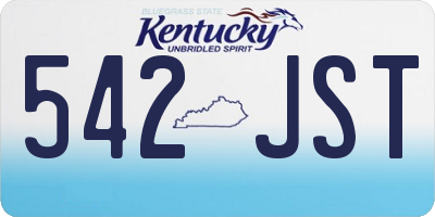 KY license plate 542JST