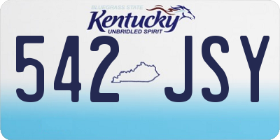 KY license plate 542JSY