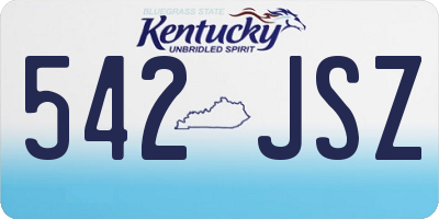 KY license plate 542JSZ