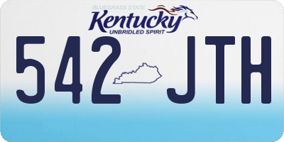 KY license plate 542JTH