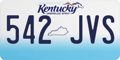 KY license plate 542JVS