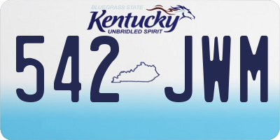 KY license plate 542JWM