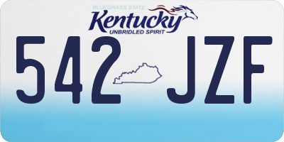 KY license plate 542JZF