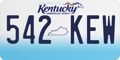KY license plate 542KEW