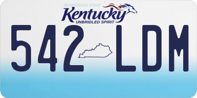 KY license plate 542LDM