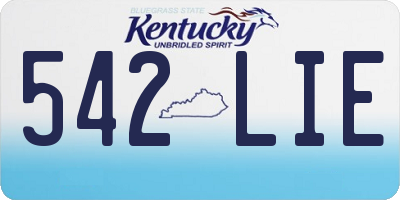 KY license plate 542LIE