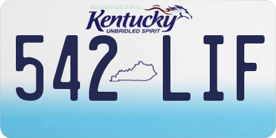 KY license plate 542LIF