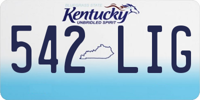 KY license plate 542LIG