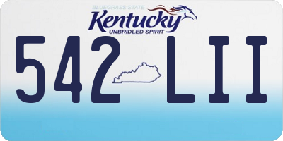 KY license plate 542LII
