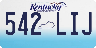 KY license plate 542LIJ