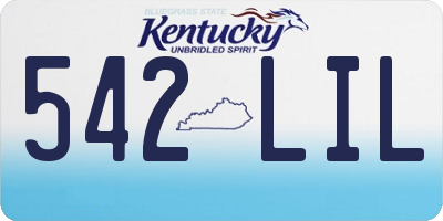 KY license plate 542LIL