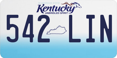KY license plate 542LIN